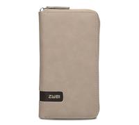 Zwei große Damen Geldbörse M.Wallet MW2 Portemonnaie aus weichem Kunstleder, Geldbeutel mit umlaufendem Reißverschluss, 15 Kartenfächern, 2 Scheinfächern, Münzfach & Sichtfach (Nubuk-Cappuccino)