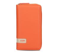 Zwei große Damen Geldbörse M.Wallet MW2 Portemonnaie aus weichem Kunstleder, Geldbeutel mit umlaufendem Reißverschluss, 15 Kartenfächern, 2 Scheinfächern, Münzfach & Sichtfach (Papaya)