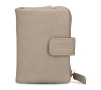 Zwei kleine Damen Geldbörse M.Wallet MW5 Portemonnaie aus weichem Kunstleder, Geldbeutel mit Druckknopf & Reißverschluss-Münzfach, 6 Kartenfächern, 4 Einsteckfächern, 1 Scheinfach (Nubuk-Cappuccino)