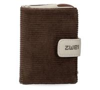 Zwei kleine Damen Geldbörse M.Wallet MW5 Portemonnaie aus weichem Kunstleder, Geldbeutel mit Druckknopf & Reißverschluss-Münzfach, 6 Kartenfächern, 4 Einsteckfächern, 1 Scheinfach (Cord-Wood)