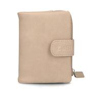 Zwei kleine Damen Geldbörse M.Wallet MW5 Portemonnaie aus weichem Kunstleder, Geldbeutel mit Druckknopf & Reißverschluss-Münzfach, 6 Kartenfächern, 4 Einsteckfächern, 1 Scheinfach (Nubuk-Sand)