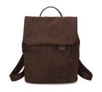 Kleiner Damen City-Rucksack Mademoiselle.M MR8 4 Liter, Hauptfach mit Magnet-Verschlussklappe & Reißverschluss, Geheimfach, gepolstertes Tablet-Fach, Handtragegriff, Rückenpolsterung (nubuk-espresso)