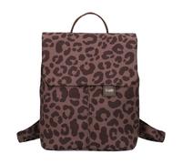 Zwei Kleiner Damen City-Rucksack Mademoiselle.M MR8 4 Liter, Hauptfach mit Magnet-Verschlussklappe & Reißverschluss, Geheimfach, gepolstertes Tablet-Fach, Handtragegriff, Rückenpolsterung (leo-brown)