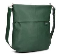 Zwei Damen Handtasche Mademoiselle.M M140 Umhängetasche 12 Liter klassische Crossbody Bag aus weichem Kunstleder, DIN-A4 passend, große Tasche für die Arbeit, Büro oder Uni (moos)