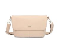 Zwei Damen Handtasche Mademoiselle.M M60 Umhängetasche 3 Liter breite Crossbody-Bag Magnetklappe Reißverschluss inklusive Schlüsselband klassisch-elegante Abendtasche (sand)