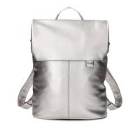 Zwei Damen City-Rucksack Mademoiselle.M MR13 Tagesrucksack 7 Liter, gepolstertes Laptopfach, Magnet-Verschlussklappe, Hauptfach mit Reißverschluss, Rückenpolsterung, klassisch-elegant (silver)
