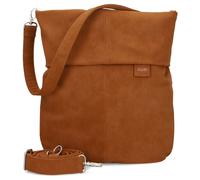Zwei Damen Handtasche Mademoiselle.M M12 Umhängetasche 7 Liter Crossbody Bag, Schultertasche in DIN-A4-Größe, Schlüsselring, Geheimfach, inkl. extra kurzen abnehmbaren Schultergurt (nubuk-cognac)