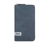 zwei Mademoiselle Wallet Damengeldbörse 19 cm, Nubuk-blue (Blau),