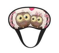 Zwei niedliche Cartoon-Eulen,Vollständige Augenabdeckungen, lichtundurchlässige Schlafmasken, Verdunkelungs-Augenschützer