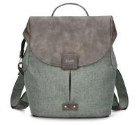 Zwei Damen City-Rucksack Olli OR8 kleiner Rucksack 5 Liter Lederoptik im Vintage-Style robust strapazierfähig wasserabweisend Hauptfach mit Reißverschluss (salbei)