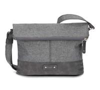 Zwei Damen Rolltop-Handtasche Olli OT6 Umhängetasche 2/4 Liter klassische Crossbody Bag wasserabweisend robust strapazierfähig Bicolor Design Schultertasche, hochwertig verarbeitet (grey)