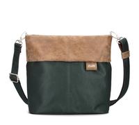 Zwei Damen Handtasche Olli OT8 Umhängetasche 3 Liter klassische Crossbody Bag wasserabweisend robust strapazierfähig Bicolor Design Schultertasche inkl. 2 Schultergurte kurz & lang (pine)