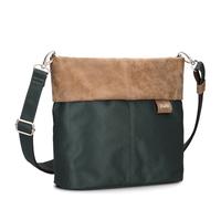 Zwei Damen Handtasche Olli OT8 Umhängetasche 3 Liter klassische Crossbody Bag wasserabweisend robust strapazierfähig Bicolor Design Schultertasche inkl. 2 Schultergurte kurz & lang (pine)