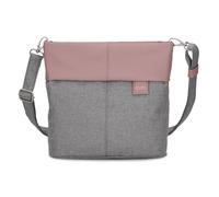 Zwei Damen Handtasche Olli OT8 Umhängetasche 3 Liter klassische Crossbody Bag wasserabweisend robust strapazierfähig Bicolor Design Schultertasche inkl. 2 Schultergurte kurz & lang (powder)