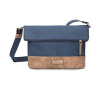 Zwei Damen Handtasche Olli OT6 erweiterbare Umhängetasche 2/4 Liter Crossbody Bag wasserabweisend robust strapazierfähig Canvas-Stil Vintage-Look (blue)