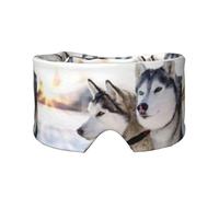 Zwei Siberian Husky Hunde, Vollständige Augenabdeckungen, lichtblockierende Augenmaske, Schlafaugen- und Ohrenschützer