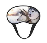 Zwei sibirische Husky-Hunde,Vollständige Augenabdeckungen, lichtundurchlässige Schlafmasken, Verdunkelungs-Augenschützer