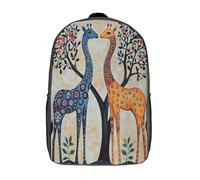 Zwei stilisierte Giraffen Rucksack Kinder Schulrucksack Indian Volkskunst Schultasche 3D Gedruckte Grund- Und Mittelschüler Schulranzen 17inch
