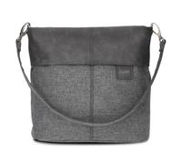 Zwei Damen Handtasche Olli OT8 Umhängetasche 3 Liter klassische Crossbody Bag wasserabweisend robust strapazierfähig Bicolor Design Schultertasche inkl. 2 Schultergurte kurz & lang (grey)