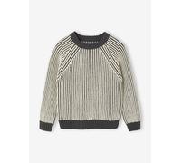 Zweifarbiger Jungen Strickpullover grau Gr. 92/98 von vertbaudet