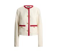 Zweifarbiger Twillblazer mit Leinen 38 Cream