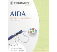 Zweigart AIDA Precut 14 ct. Stern-Aida 3706 Farbe 6122 lime, Handarbeitsstoff für Kreuzstich 48x53 cm