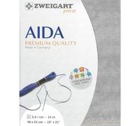 Zweigart AIDA Precut 14 ct. Stern-Aida 3706 Farbe 7729 vintage grau, Handarbeitsstoff für Kreuzstich 48x53 cm