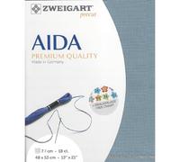 Zweigart AIDA precut 18 ct. Fein-Aida 3793 Farbe 5020 dunkel blaugrau, Handarbeitsstoff für Kreuzstich 48x53cm