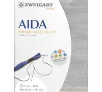 Zweigart AIDA precut 18 ct. Fein-Aida Vintage 3793 Farbe 7729 grau, Handarbeitsstoff für Kreuzstich 48x53cm