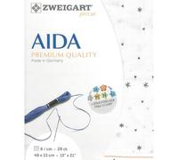 Zweigart AIDA precut 20 ct. Extra Fein-Aida 3326 Farbe 1369 sparkle, Handarbeitsstoff für Kreuzstich 48x53cm