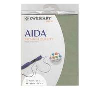 Zweigart AIDA precut 20 ct. Extra Fein-Aida 3326 Farbe 6016 moosgrün, Handarbeitsstoff für Kreuzstich 48x53cm