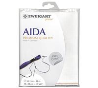 Zweigart Precut Stern-Aida col.100 Stoffzuschnitt, 48 x 68 cm, Weiß