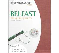 Zweigart Zählstoff BELFAST precut 32 ct. 100% Leinen 3609 Farbe 4030 rot, Handarbeitsstoff für Stickerei 48x68 cm