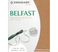 Zweigart Zählstoff BELFAST Precut 32 ct. 3609 Farbe 1111 weiß opal irise, Handarbeitsstoff aus 100% Leinen für Stickerei 48x68 cm