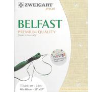 Zweigart Zählstoff BELFAST Precut 32 ct. 3609 Farbe 2409 beige wish, Handarbeitsstoff aus 100% Leinen für Stickerei 48x68 cm