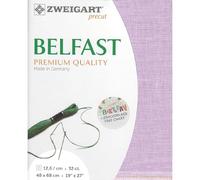 Zweigart Zählstoff BELFAST Precut 32 ct. 3609 Farbe 5038 zartes lila, Handarbeitsstoff aus 100% Leinen für Stickerei 48x68 cm