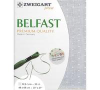 Zweigart Zählstoff BELFAST Precut 32 ct. 3609 Farbe 7479 Mini Dots grau-weiß, Handarbeitsstoff aus 100% Leinen für Stickerei 48x68 cm