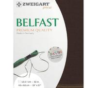 Zweigart Zählstoff BELFAST Precut 32 ct. 3609 Farbe 9024 dunkelbraun, Handarbeitsstoff aus 100% Leinen für Stickerei 48x68 cm