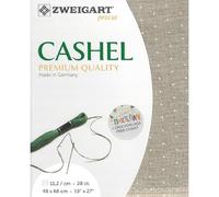 Zweigart Zählstoff CASHEL Precut 28 ct. 3281 Farbe 1399 mini dots braun weiß, Handarbeitsstoff aus 100% Leinen für Stickerei 48x68 cm