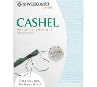 Zweigart Zählstoff CASHEL Precut 28 ct. 3281 Farbe 5469 mini dots blau weiß, Handarbeitsstoff aus 100% Leinen für Stickerei 48x68 cm