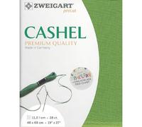 Zweigart Zählstoff CASHEL Precut 28 ct. 3281 Farbe 6130 grassgrün, Handarbeitsstoff aus 100% Leinen für Stickerei 48x68 cm