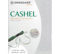 Zweigart Zählstoff CASHEL Precut 28 ct. 3281 Farbe 705 perlgrau, Handarbeitsstoff aus 100% Leinen für Stickerei 48x68 cm