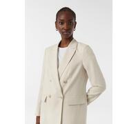 Zweireihiger Blazer mit Logo-Futter beige 36