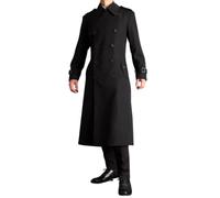 Zweireihiger Napoleon-Blazer Langer Trench-Wollmantel - Einreihiger langer Wollmantel - Stehkragen Wollmantel - Inverness Dicker Melton Wollmantel, D.B Trenchblazer, XL