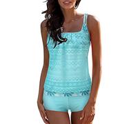 Zweiteilige Mesh Swimdress Bademode Tankini Beach Big Badeanzug Spitze Badeanzug für Frauen Shirt Jungen