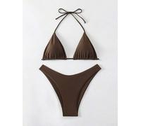 Zweiteiliger Badeanzug Damen Polyester Stretch Solid | High Waist Design, bauchweg Effekt, verstellbare für perfekten Halt und Komfort