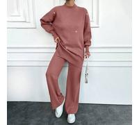 Zweiteiliges Set Für Frauen: Langärmliger Strickpullover Mit Glitzerndem Diamant Design Und Gestrickte Hose