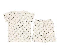Zweiteiliges Sommer-Set aus Bambus: T-Shirt und Shorts Geggamoja - beige Pears Größe: 98/104