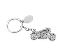 ZWEN Motorrad Schlüsselanhänger Schutzengel-Gravur mit Geschenkbox + Schutzengelkarte/Glücksbringer silber glänzend als Talisman für Motorradfahrer & Geschenk zum Führerschein