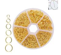 Zwenjuan 970 Stück Metall Sprungringe Set,6 Größen Jump Rings Spaltringe Metall kettenring Biegeringe 4-10 mm Schmuck herstellung Ringe für Schmuck Machen Armband Halskette Reparatur DIY (Golden)